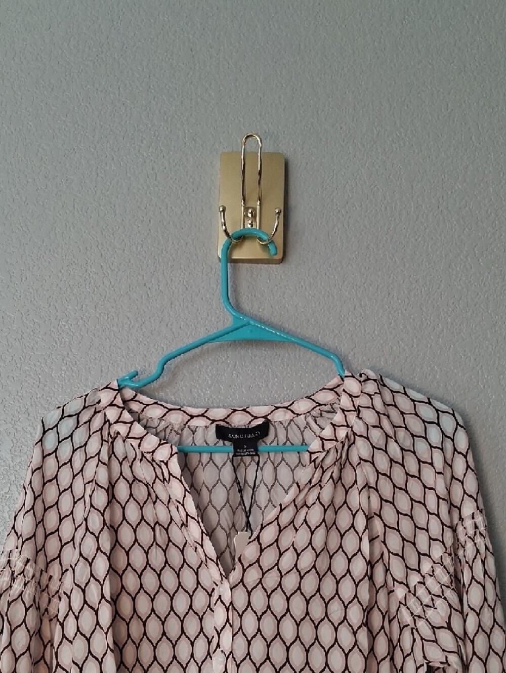 Sanctuary Blush Pink Geometric Peasant Blouse - Picture 4 of 5